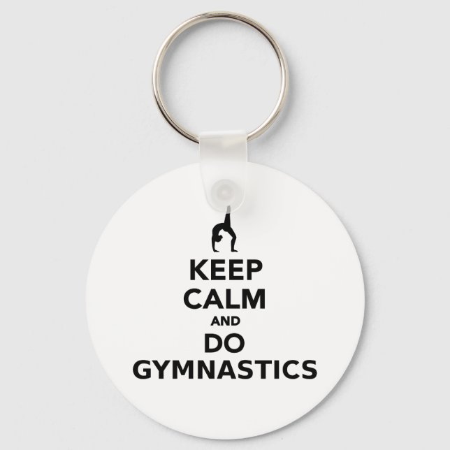 Keep calm and do Gymnastics Keychain (Front)