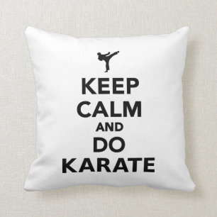 Keep calm and do Karate Throw Pillow