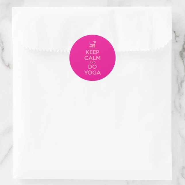 Keep Calm and Do Yoga Classic Round Sticker (Bag)