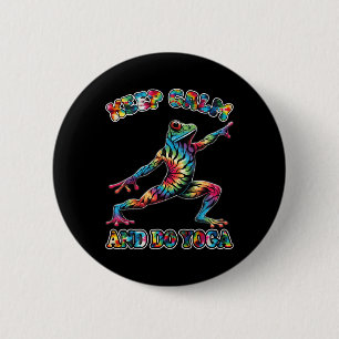 Keep Calm And Do Yoga Yoga Frog Tie Day Funny 2 Inch Round Button
