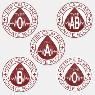 Keep Calm And Donate Blood Emblem All Blood Type
