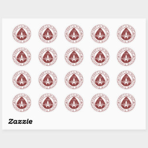 Keep Calm And Donate Blood Emblem Blood Type A Classic Round Sticker