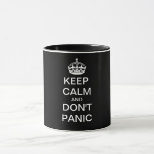KEEP CALM AND DON'T PANIC - personalized text Mug
