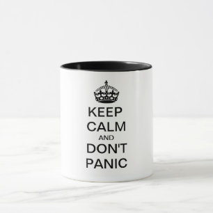 Keep Calm and DON'T PANIC - personalized text Mug
