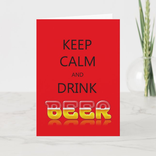 Keep calm and drink beer card (Front)