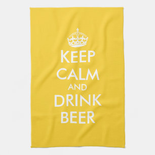 Keep calm and drink beer kitchen towels