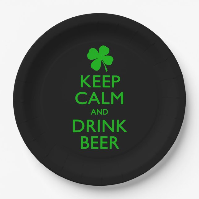Keep Calm And Drink Beer Paper Plate (Front)