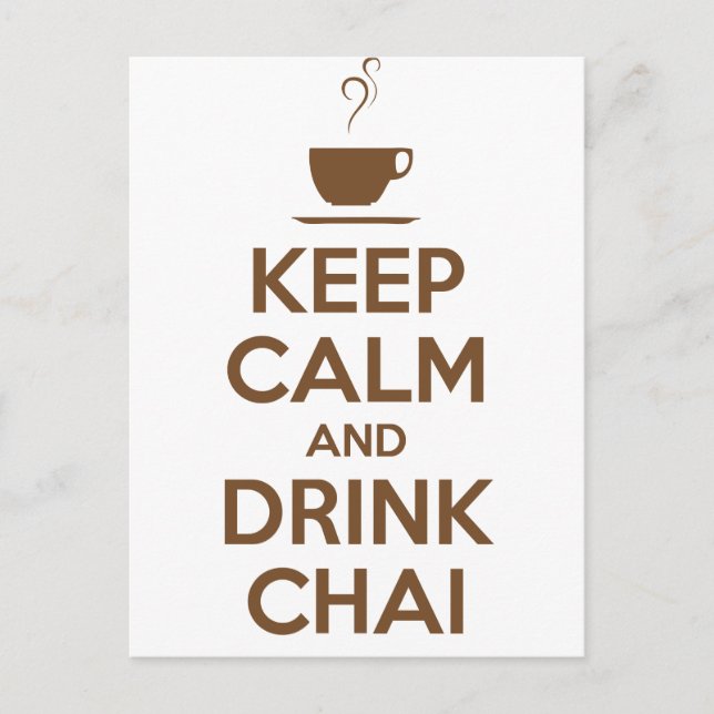 KEEP CALM AND DRINK CHAI POSTCARD (Front)