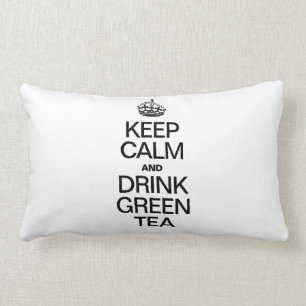 KEEP CALM AND DRINK GREEN TEA LUMBAR PILLOW