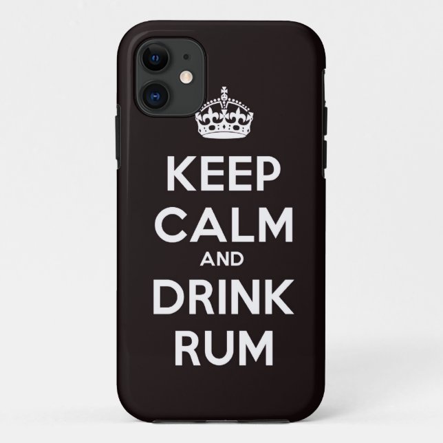 Keep calm and Drink Rum alcohol drinking pirate sh Case-Mate iPhone Case (Back)