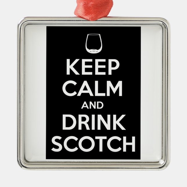 Keep Calm and Drink Scotch Metal Ornament (Front)