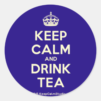Keep Calm and Drink Tea Classic Round Sticker