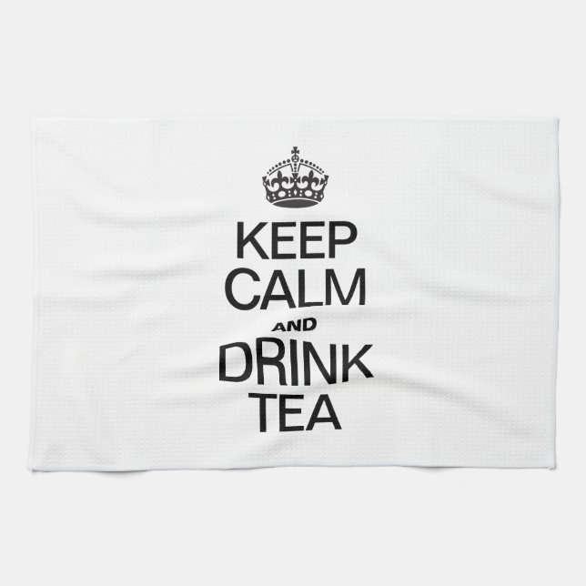 KEEP CALM AND DRINK TEA KITCHEN TOWEL (Horizontal)