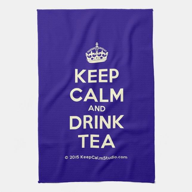 Keep Calm and Drink Tea Kitchen Towel (Vertical)