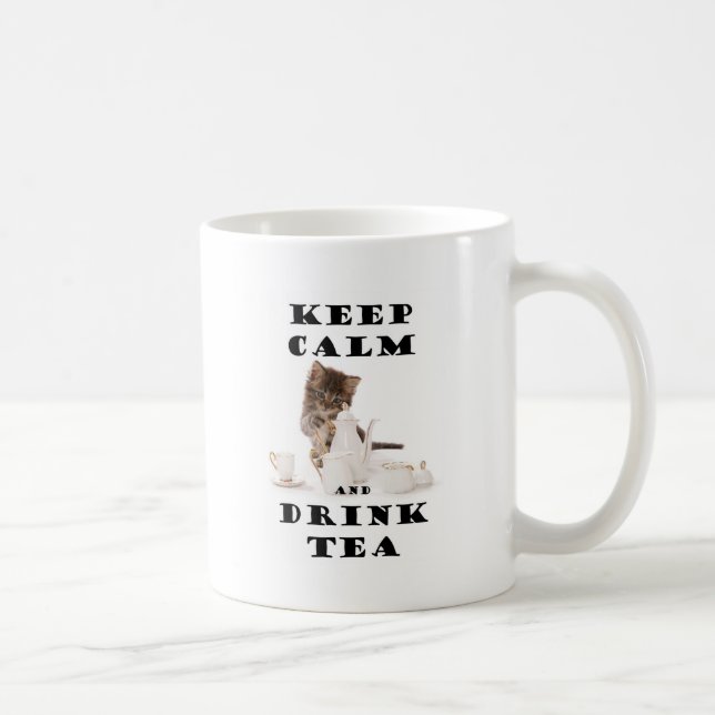 keep calm and drink tea kitten coffee mug (Right)