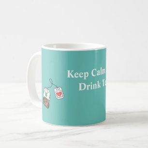 Keep Calm and Drink Tea Mint Green Colour Coffee Mug