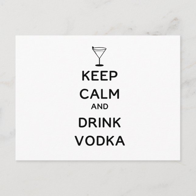 Keep Calm and Drink Vodka Postcard (Front)