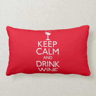 Keep Calm and Drink Wine Lumbar Pillow