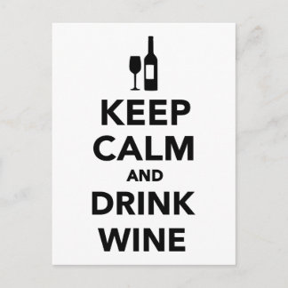 Keep calm and drink Wine Postcard