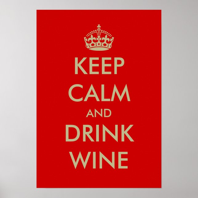 Keep calm and drink wine poster art (Front)