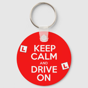 Keep Calm and drive on Learner Key Chain