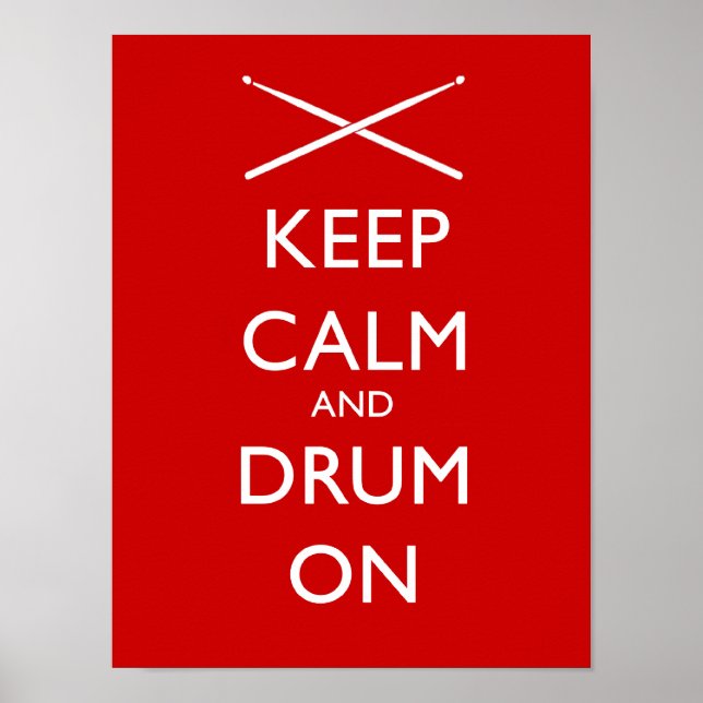 Keep calm and drum on poster (Front)