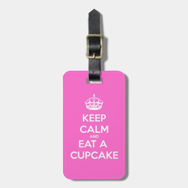 Keep Calm and Eat a Cupcake Luggage Tag (Front Vertical)