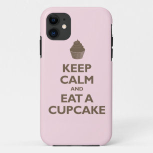 Keep Calm and Eat A Cupcake (pink and brown) iPhone 11 Case