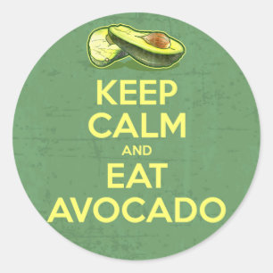 Keep Calm And Eat Avocado Classic Round Sticker