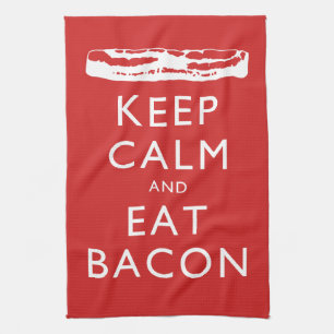 Keep Calm and Eat Bacon Kitchen Towel