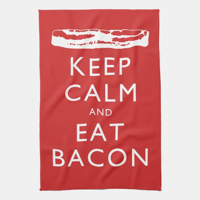 Keep Calm and Eat Bacon Kitchen Towel (Vertical)