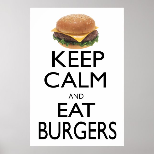 Keep Calm and Eat Burgers Poster (Front)