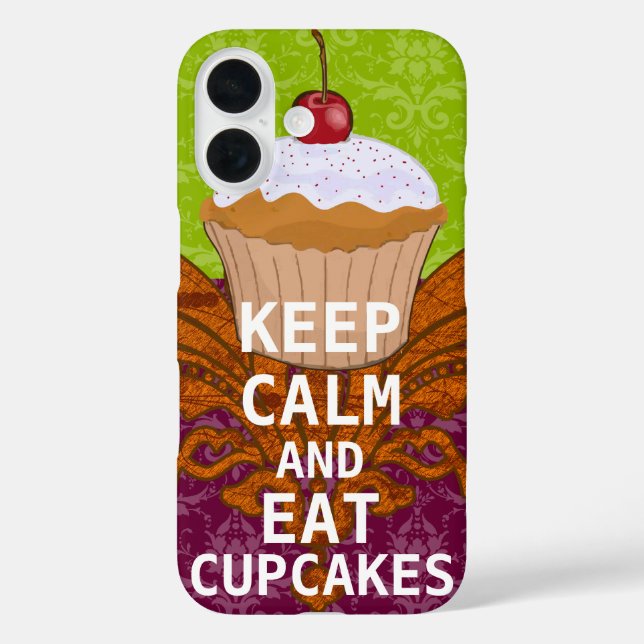 KEEP CALM AND Eat Cupcakes-change plum any colour Case-Mate iPhone Case (Back)
