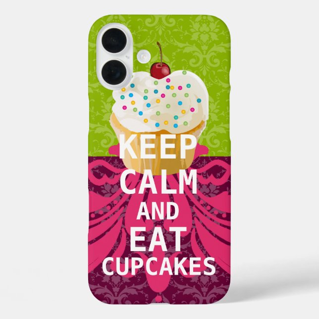 KEEP CALM AND Eat Cupcakes-change plum any colour Case-Mate iPhone Case (Back)