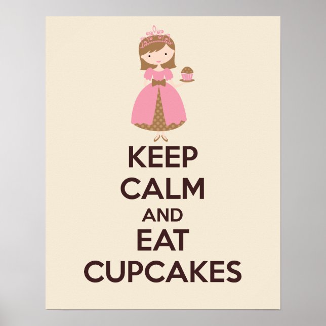 Keep Calm and Eat Cupcakes Poster Print (Front)