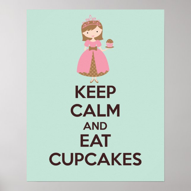 Keep Calm and Eat Cupcakes Poster Print (Front)