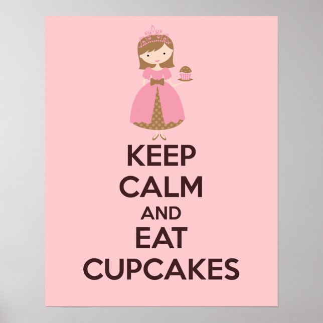 Keep Calm and Eat Cupcakes Poster Print (Front)