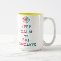 Keep Calm and Eat Cupcakes rainbow mug