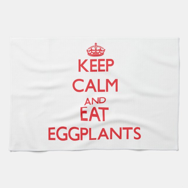 Keep calm and eat Eggplants Kitchen Towel (Horizontal)