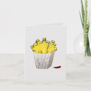 Keep Calm and Eat Fries Pop Art Card