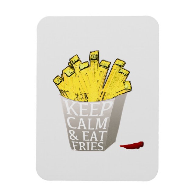 Keep Calm and Eat Fries Pop Art Magnet (Vertical)