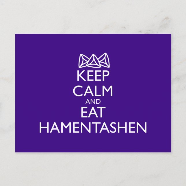 KEEP CALM AND EAT HAMENTASHEN POSTCARD (Front)