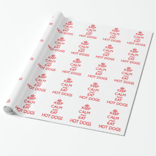 Keep calm and eat Hot Dogs Wrapping Paper