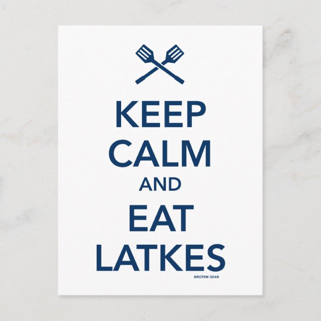 Keep Calm and Eat Latkes Postcard (Front)