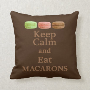 Keep Calm and Eat Macarons Throw Pillow