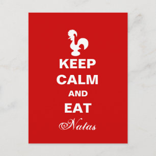 Keep calm and eat natas postcard