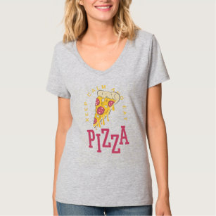 Keep Calm And Eat Pizza Funny Food Sayings T-Shirt