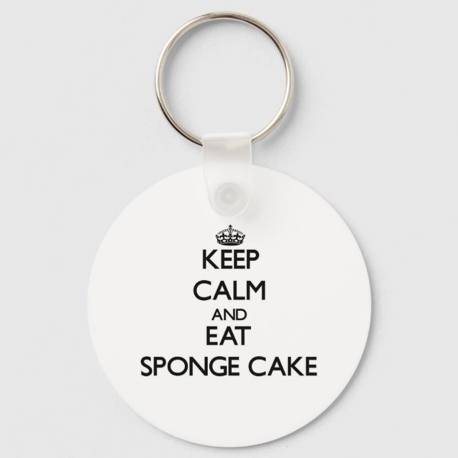 Keep calm and eat Sponge Cake Keychain (Front)