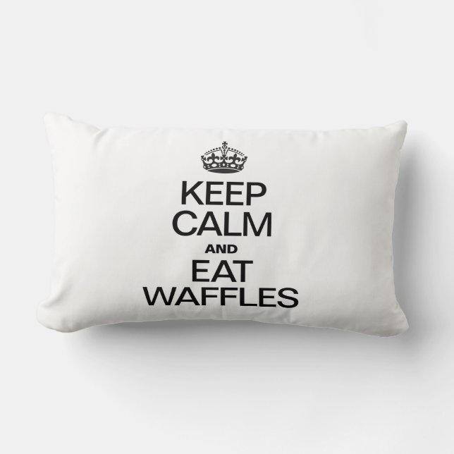 KEEP CALM AND EAT WAFFLES LUMBAR PILLOW (Front)