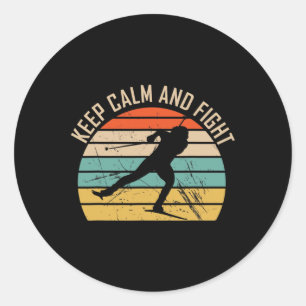 Keep Calm And Fight - Biathlon Classic Round Sticker